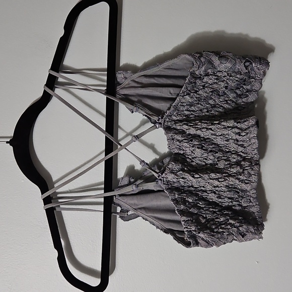 Wishlist Blue Lace Stretch Bralette Top W/ Adjustable Straps Size L - Picture 2 of 11